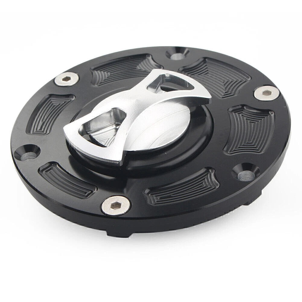 CNC Fuel Gas Tank Cap for Kawasaki Ninja 250R EX250 (2008–2012), EX300 (2013–2014) Silver