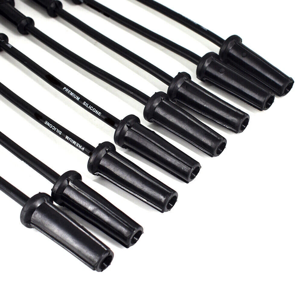 Set of 8 Spark Plugs & 9748UU Wires for Chevy GMC 4.8L 5.3L 6.0L