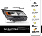 LED DRL Headlight for Ford Explorer Limited/XLT/Platinum (2016–2019) Left