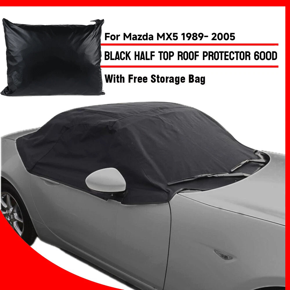 Custom Half Cover for Mazda MX5 MX-5 Mk1 Mk2 (1989–2005) 600D Black Roof