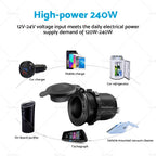 2X Waterproof 12V Car Cigarette Lighter Socket USB Charger Adapter