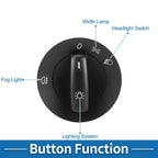 Headlight Switch for Volkswagen Caddy (2004–2008) No.1T0941431B Black