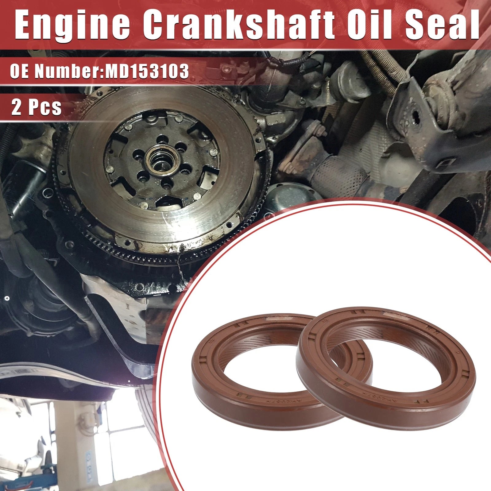 2X Engine Crankshaft Oil Seal MD153103 for Mitsubishi Eclipse (1990–2012)
