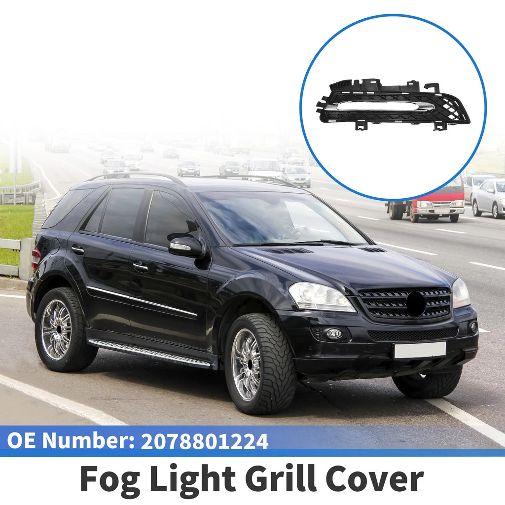 Front Right Fog Light Grill for Mercedes-Benz (No. 2078801224) Silver Tone