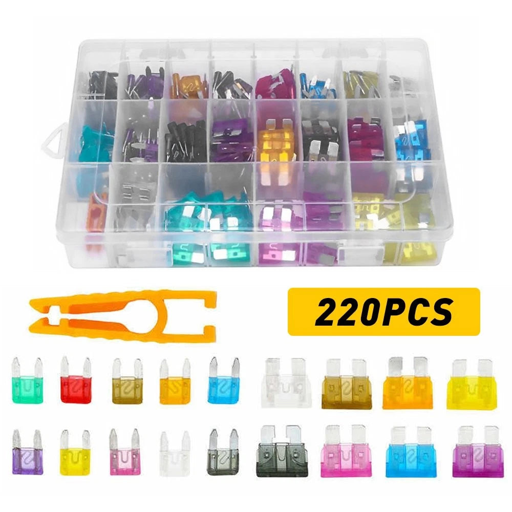 220PCS Assorted Car Fuses for Auto Replacement ATC ATO ATM H