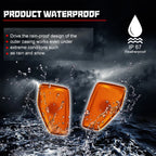 Set of 2 Amber Lens Front Fender Side Marker Lights for Hummer H3 (2005–2010)
