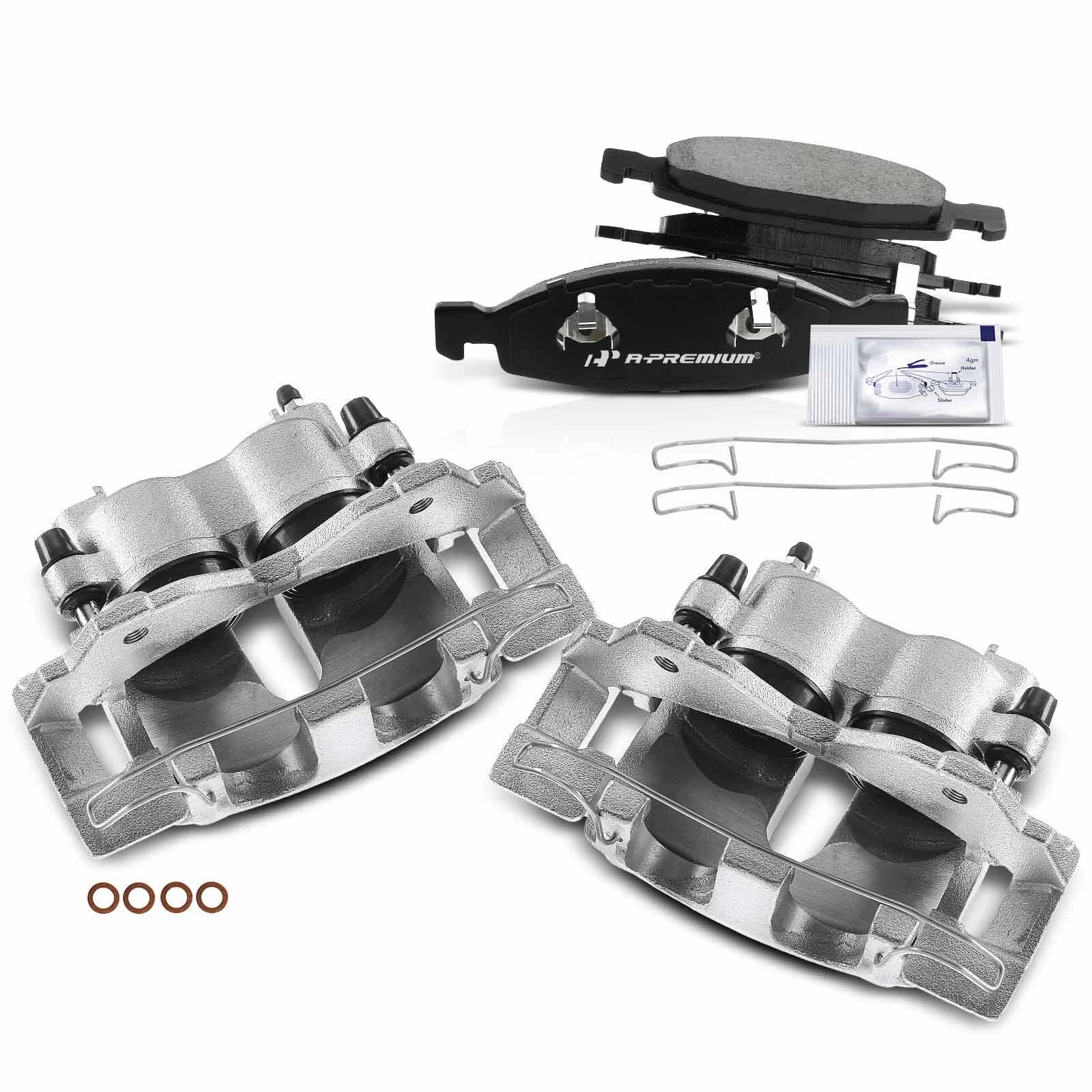 6x Front Disc Brake Caliper & Ceramic Brake Pad for Jeep Grand Cherokee (1993–2021)