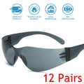 12 Pair Safety Glasses for Work Eye Protection - Tinted Hammer Smoke Lens
