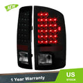 LH & RH Tail Lights for Dodge Ram 1500 2500 3500 (2002–2006) Black Lens