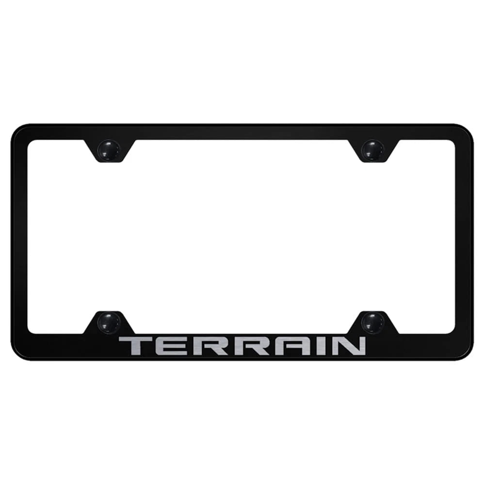 Black Wide Body License Plate Frame - Officially Licensed for GMC Terrain