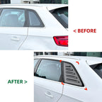 Black Rear Window Quarter Glass Louver Cover for Audi A3 S3 8V (2014–2020)