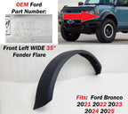Front Left Wide Fender Flare Molding for Ford Bronco (2021–2025) M2DB16A075D