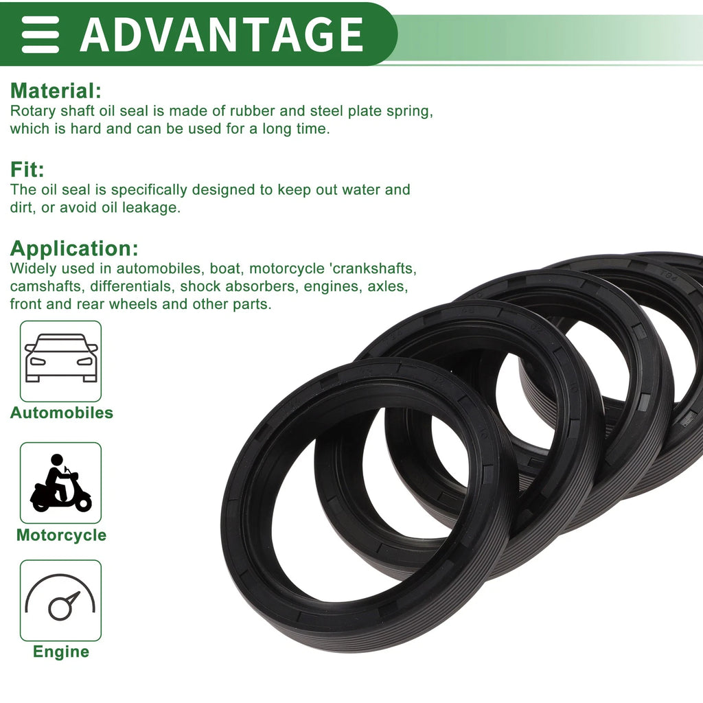 Oil Seal NBR Rubber 48x62x10mm for Various Models (5 Pcs)
