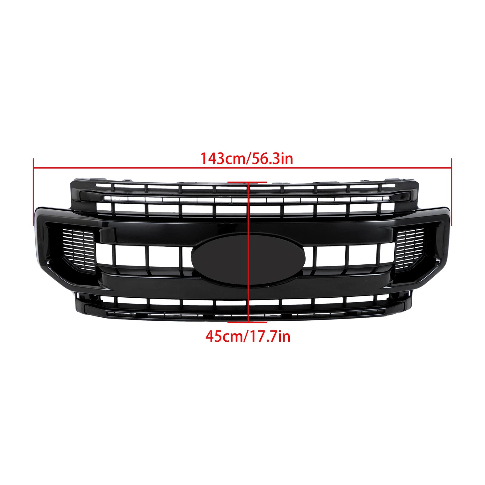 Front Bumper Grille for Ford F250 XL/XLT (2020–2022) Gloss Black