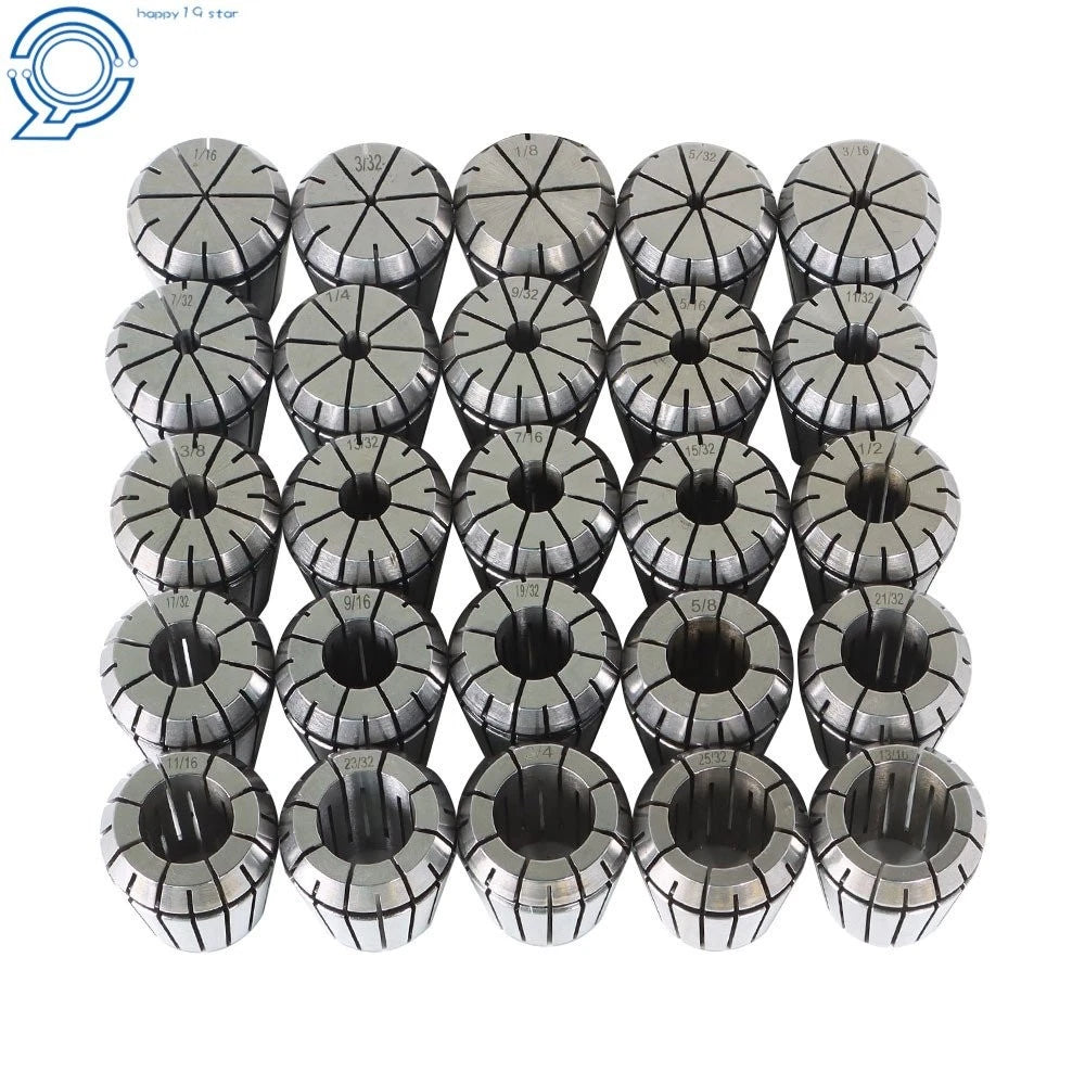 25 Pack ER32 Collet Set for Collet Chuck (1/16 inch-3/4 inch)