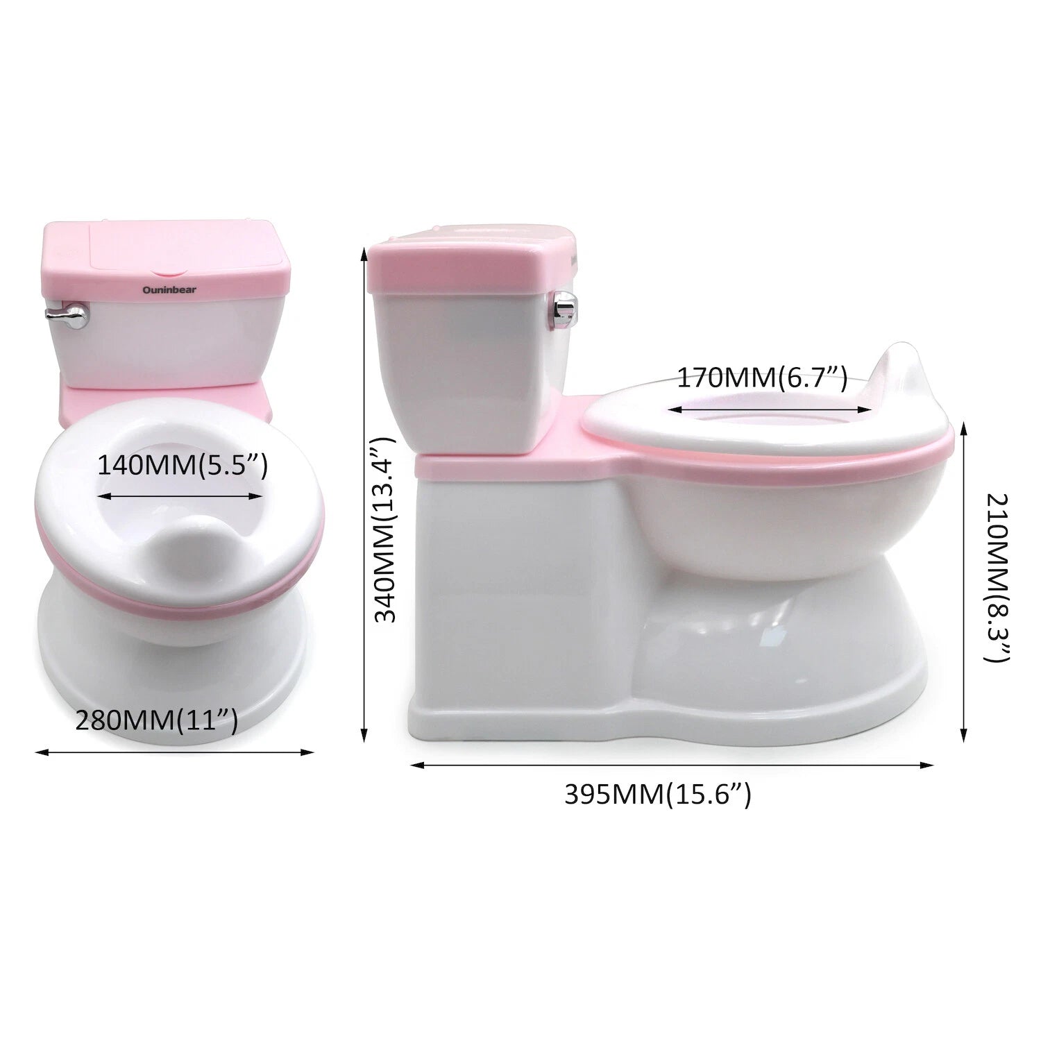 Toddler Potty Training Toilet for Kids with Flushing Sound Handle