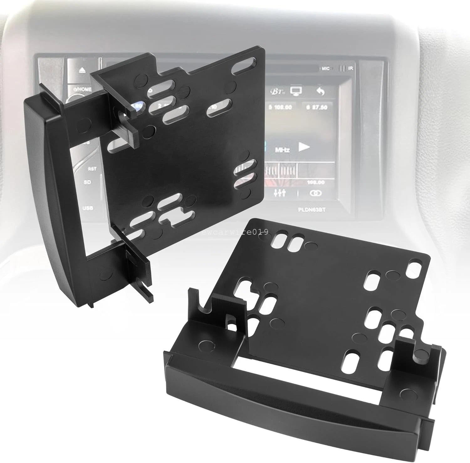 2X Mounting Bracket for Chrysler Jeep Dodge 2 Din Stereo