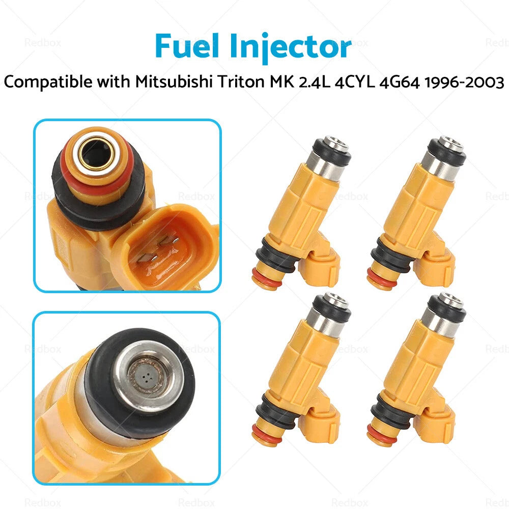 4X CDH275 Fuel Injector for Mitsubishi Triton MK (1996–2003) 2.4L 4CYL 4G64