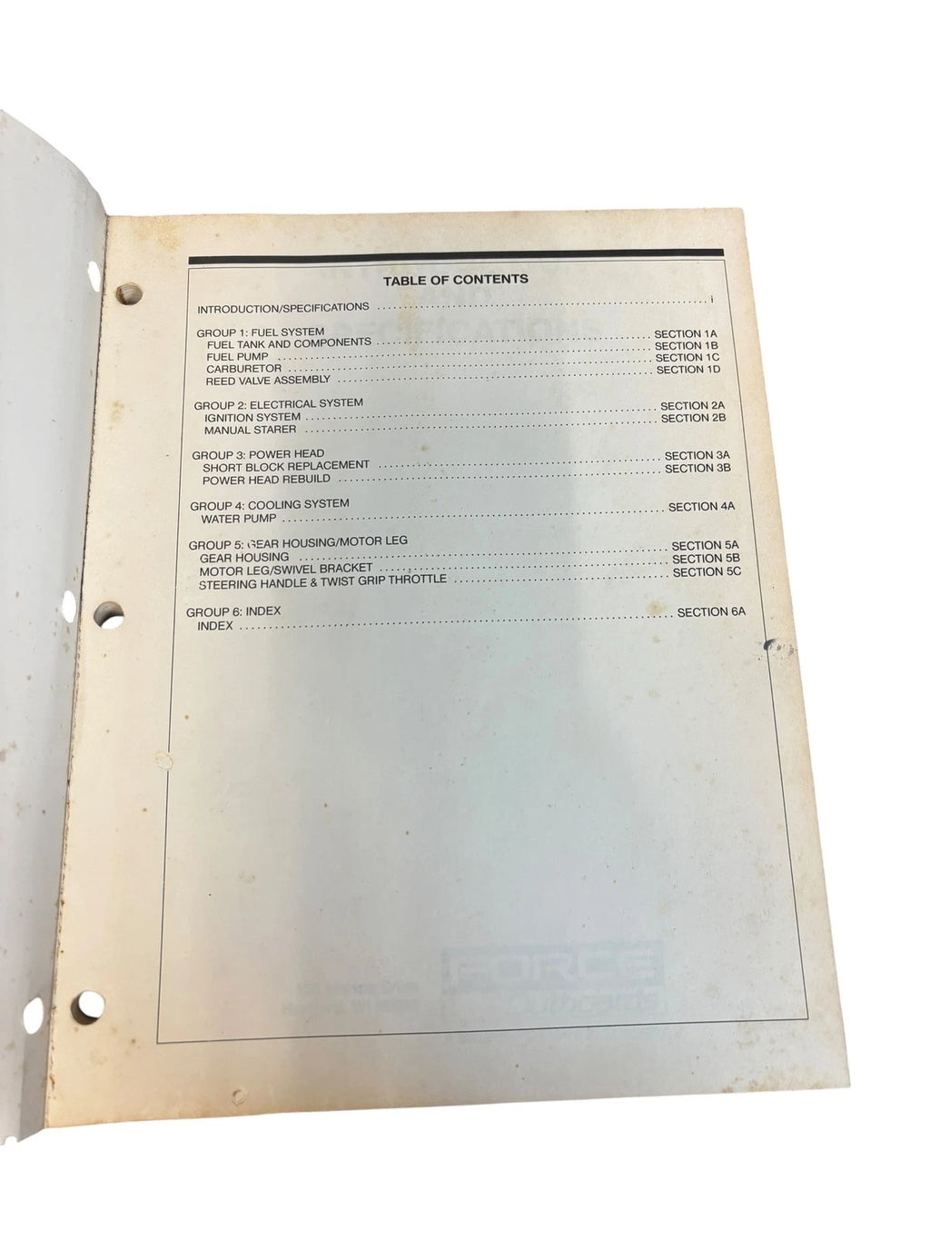Service Manual for Force Outboards OB4647 5HP (1988–1991)