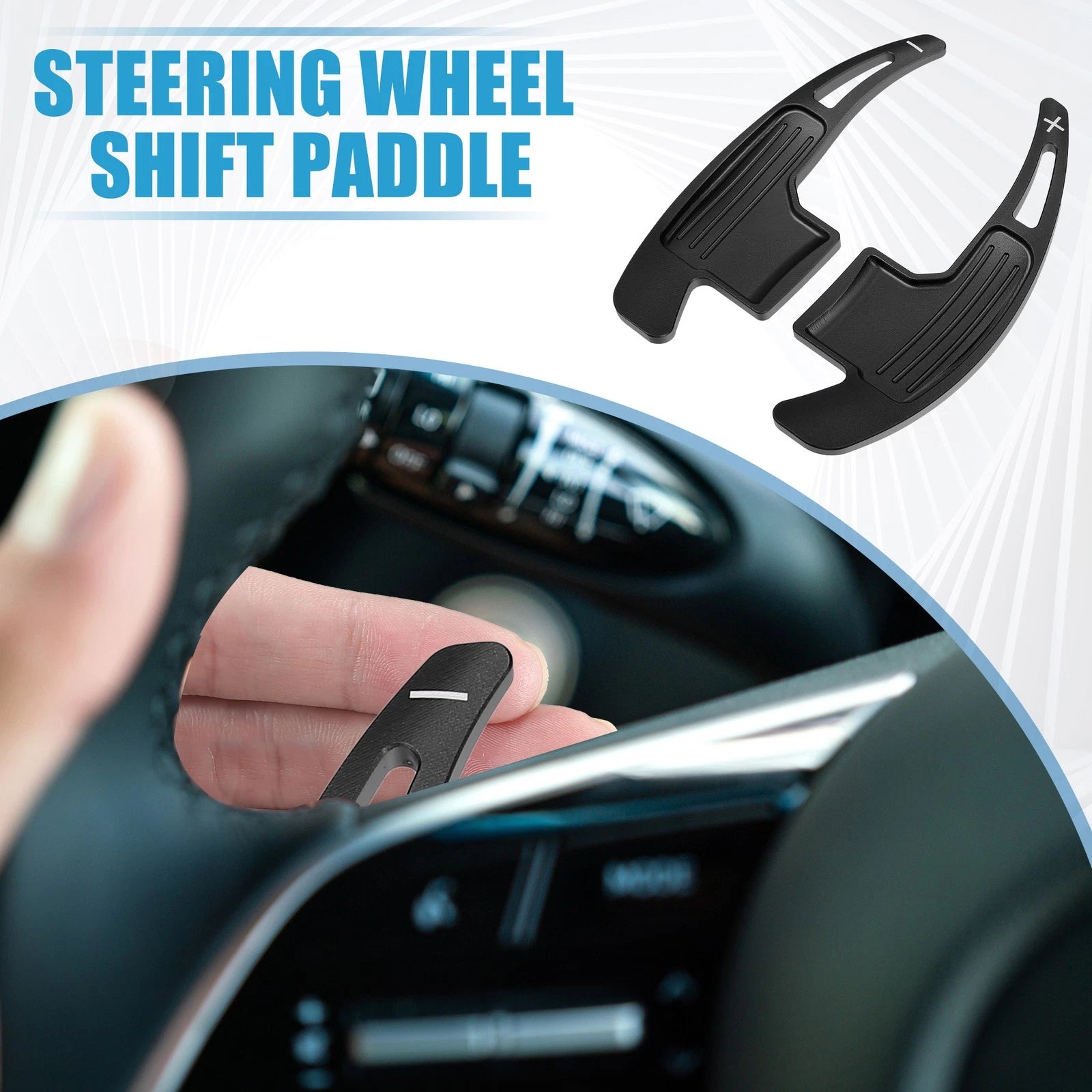 Set of 2 Steering Wheel Shift Paddles for Ford Mustang (2015–2021) Black