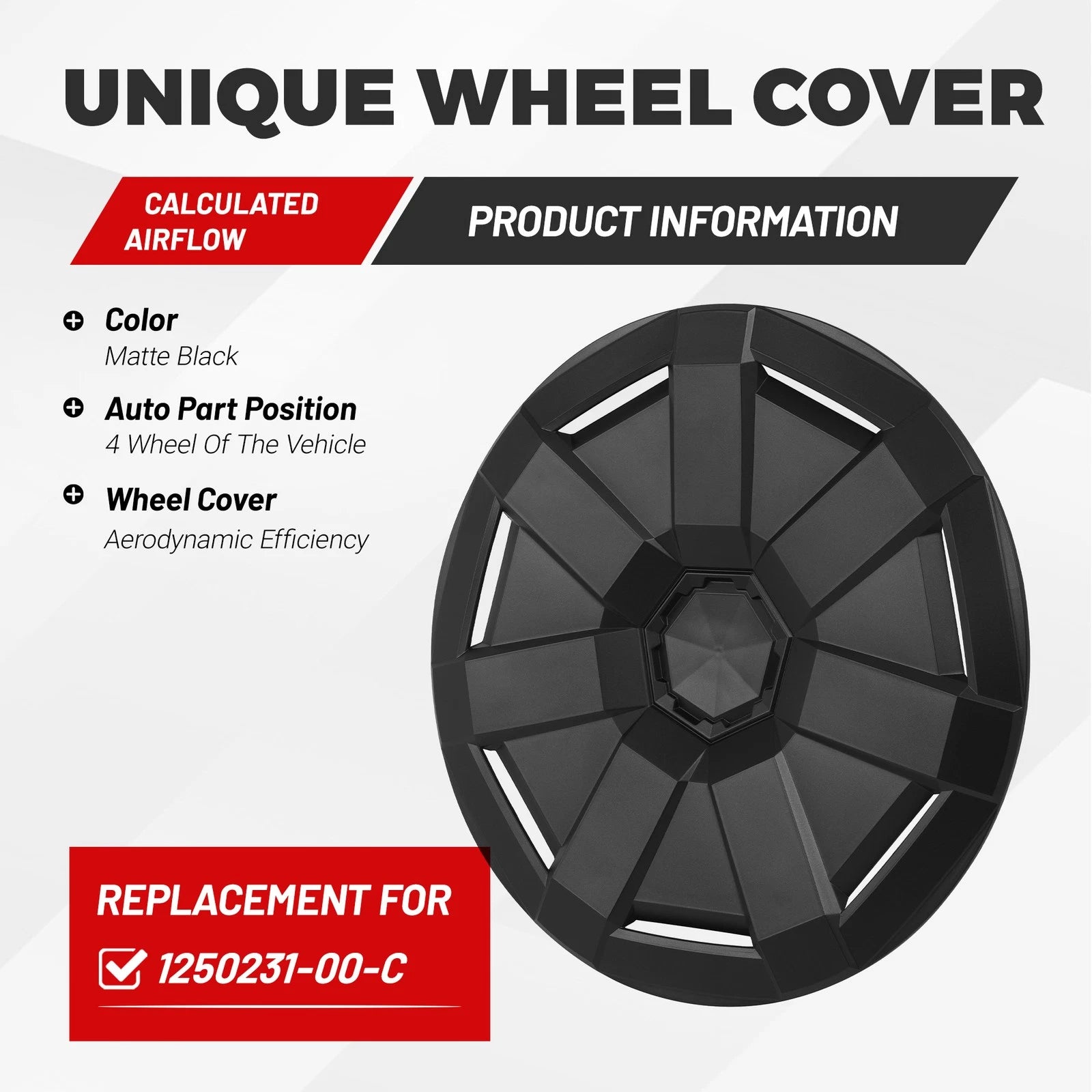 Wheel Rim Cover for Tesla Cybertruck (2023–2023) Matte Black