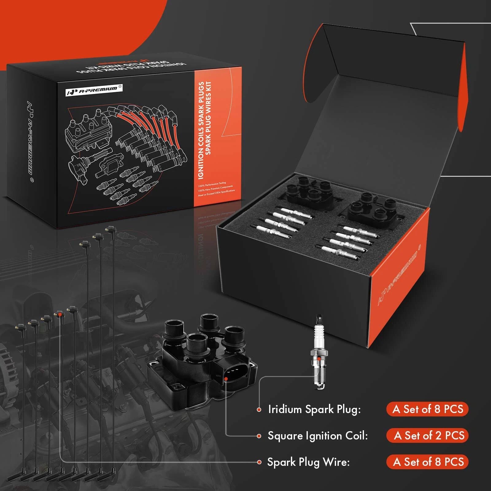 2X Ignition Coils & 8X Iridium Spark Plugs for Ford Explorer