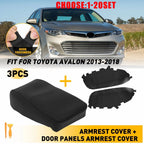 Set of 2 Leather Console Lid & Door Panel Armrest Covers for Toyota Avalon (2013–2018)