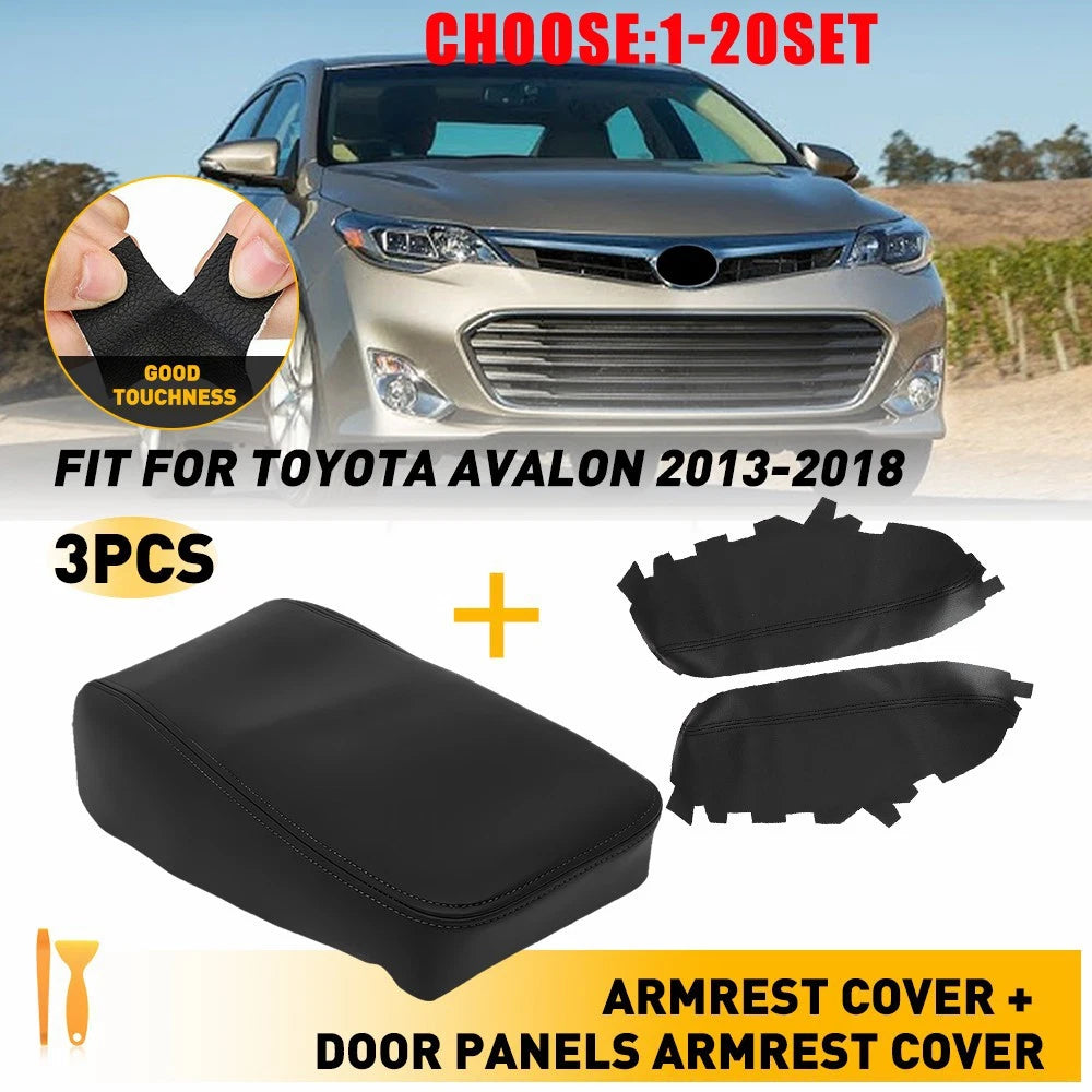 Set of 2 Leather Console Lid & Door Panel Armrest Covers for Toyota Avalon (2013–2018)