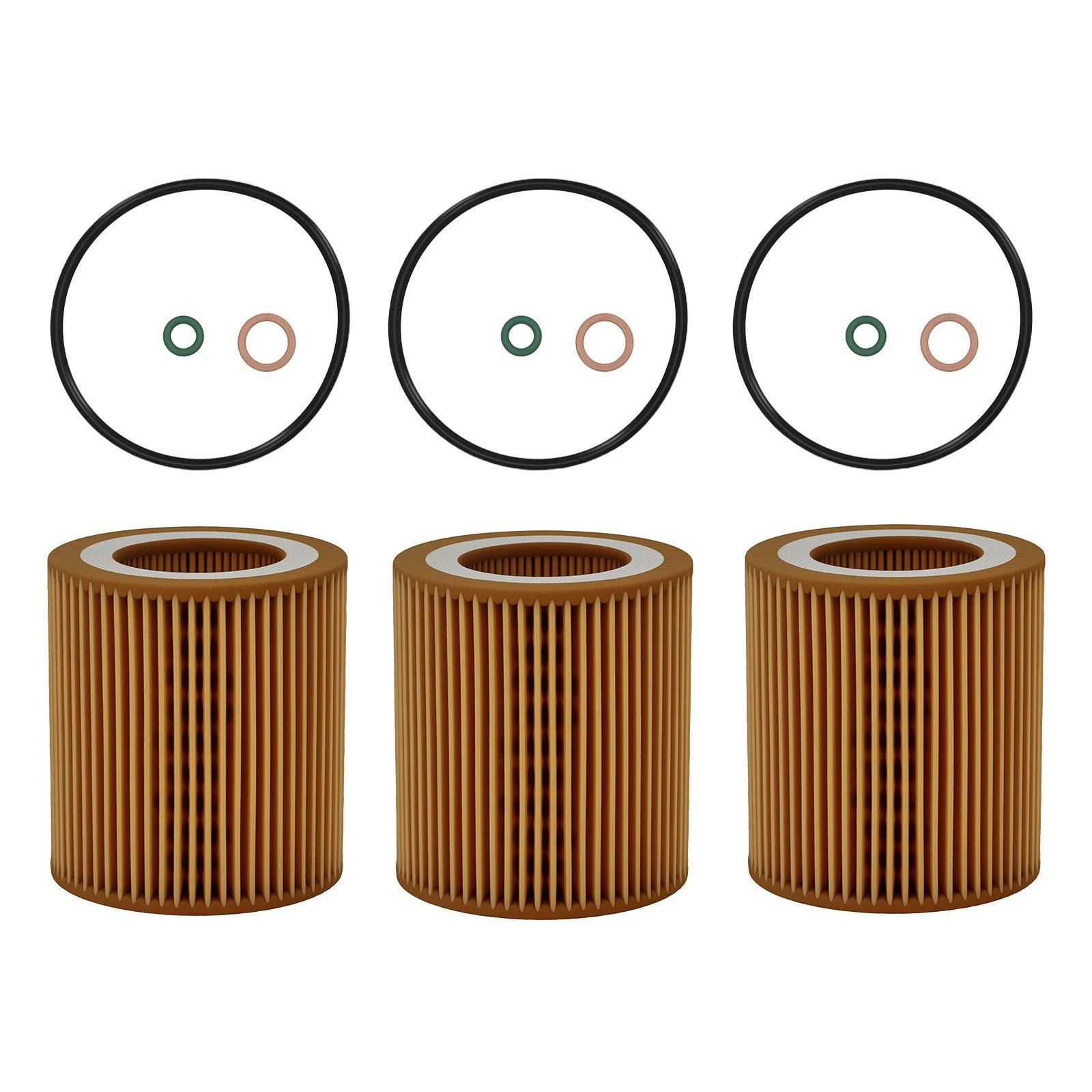 Oil Filter Set of 3 for BMW Z4 640i M2 3.0L (2006–2020) 11427566327