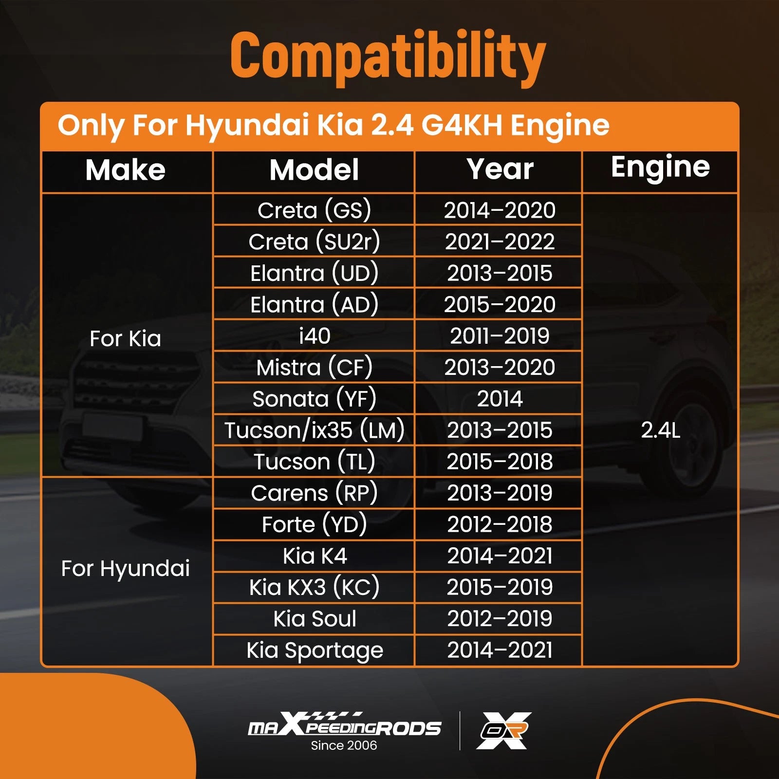 Engine Rebuild Kit with Timing Set for Hyundai KIA (2000-2023)