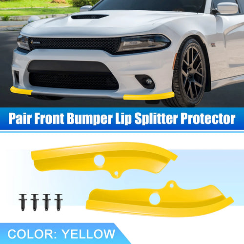 1 Pair Front Bumper Lip Splitter Protector Yellow for Dodge Challenger  734301749374