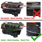 LED Headlight for Ram 1500 (2025–2026) - Halogen Turn Signal, Black Trim