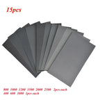 Set of 15 Grit Sandpaper (400-2500) Wet/Dry for Automotive Finishing