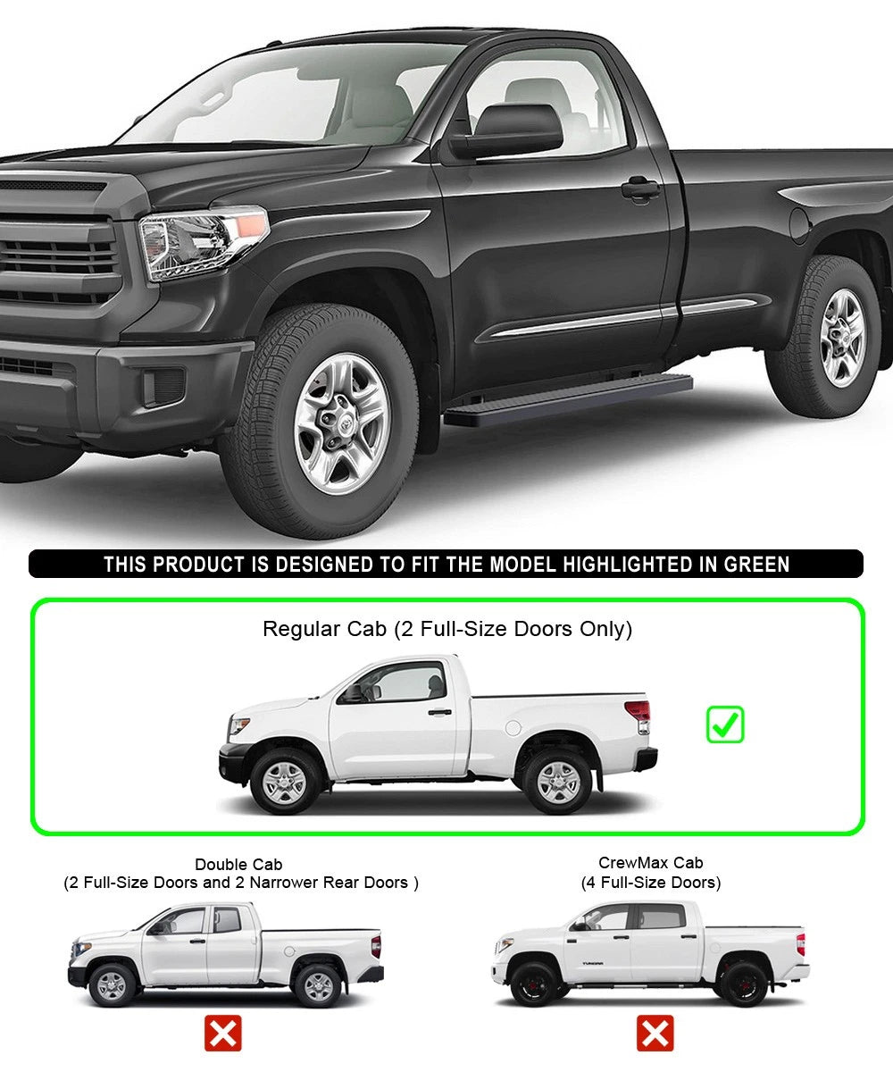 Running Boards for Toyota Tundra (2007-2017) - 5 Inch Matte Black