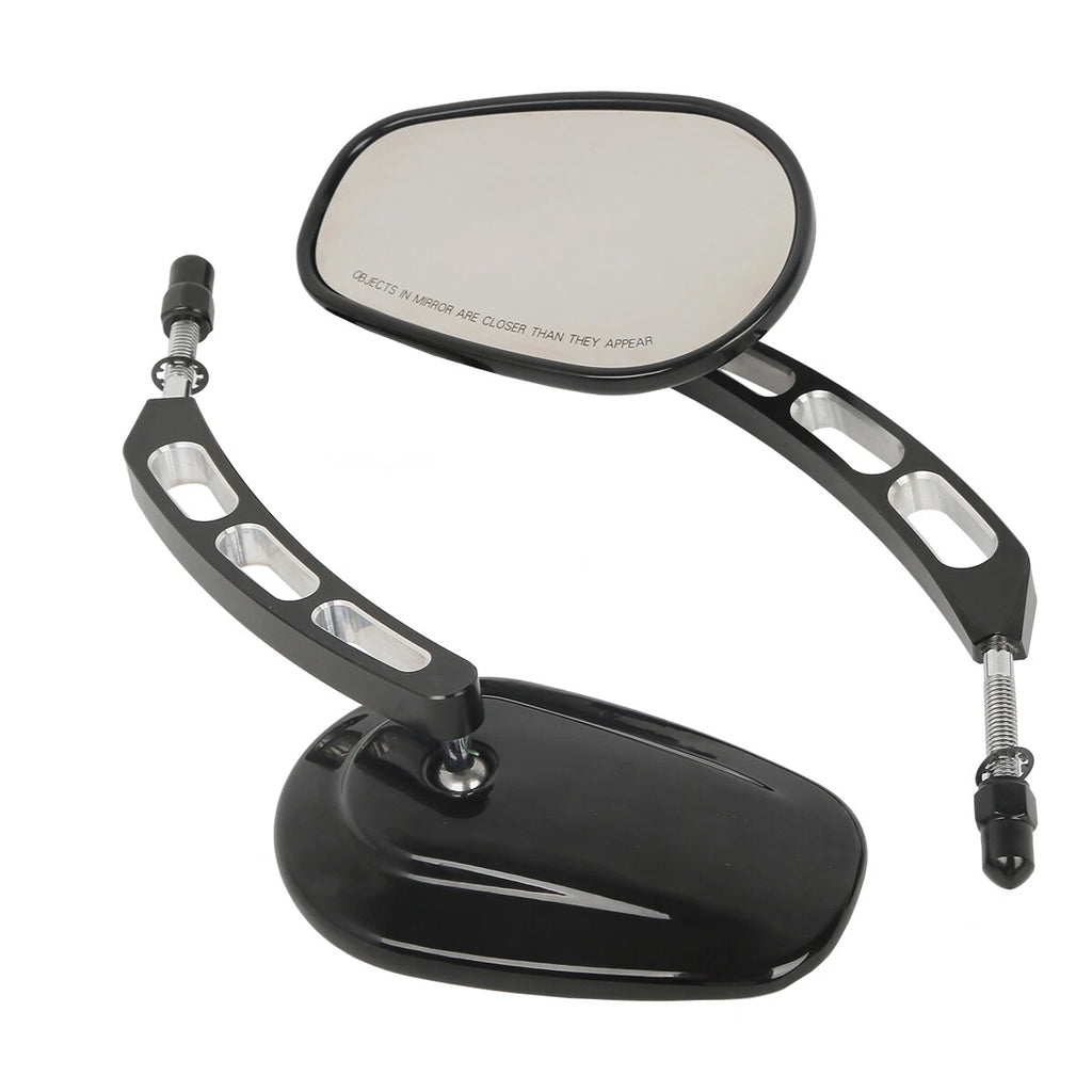 Gloss Black Rear View Mirrors for Harley Touring Street Road Glide Sportster