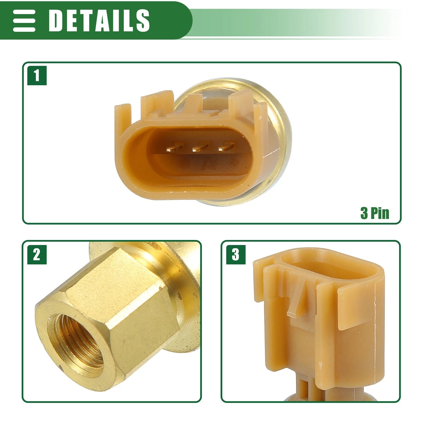 Air Pressure Temperature Sensor for Buick (Plastic Gold Tone Brown)