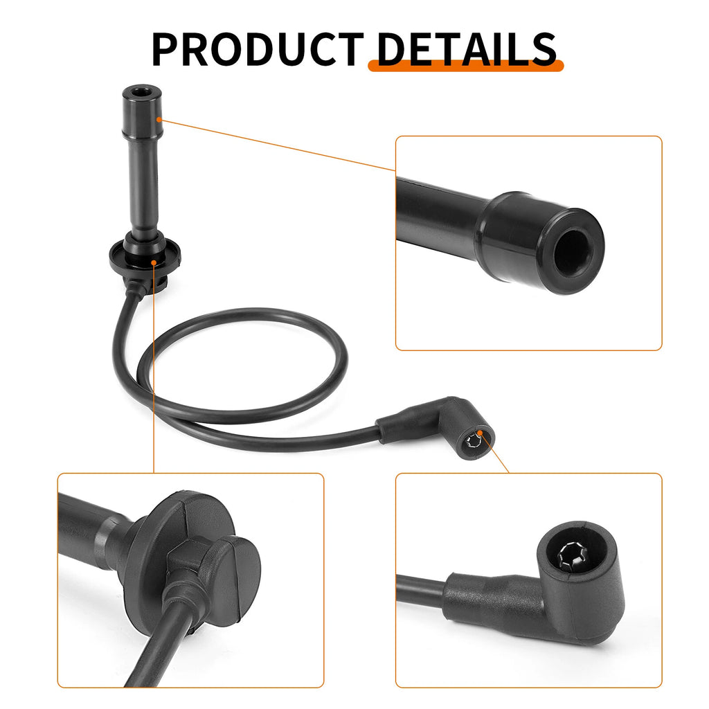 Ignition Coil & Spark Plug Wire Kit for Kawasaki Mule PROFX/FXR/FXT (2015–2023)