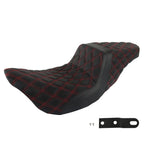 Step-Up Seat for Harley Touring Electra Glide Street (2008–2020) Red Lattice Stitch