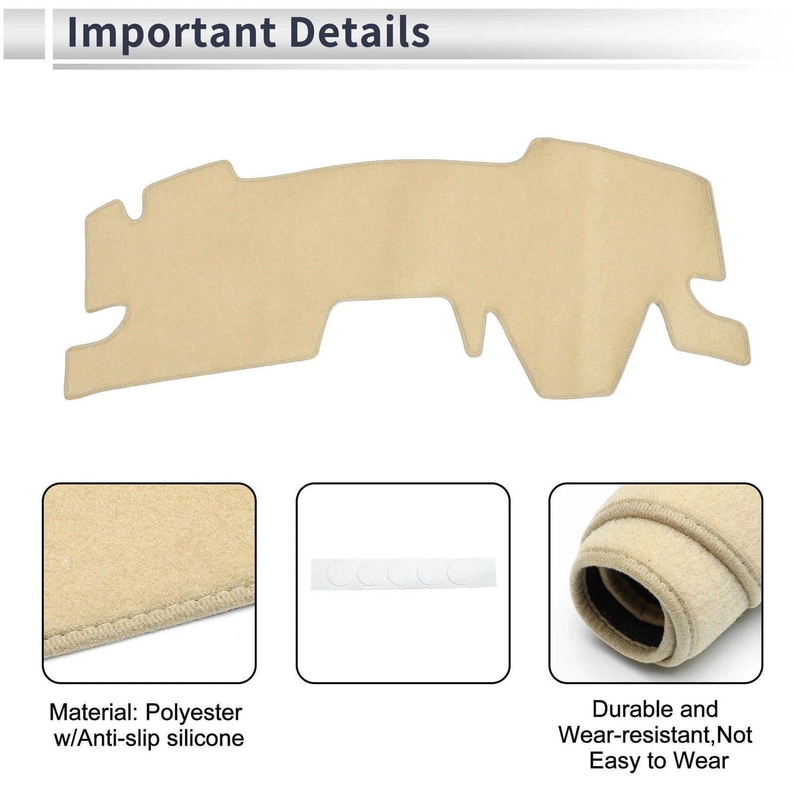 Dashboard Cover Mat for Toyota Yaris Cross (2021–2023) Sun Protector Beige
