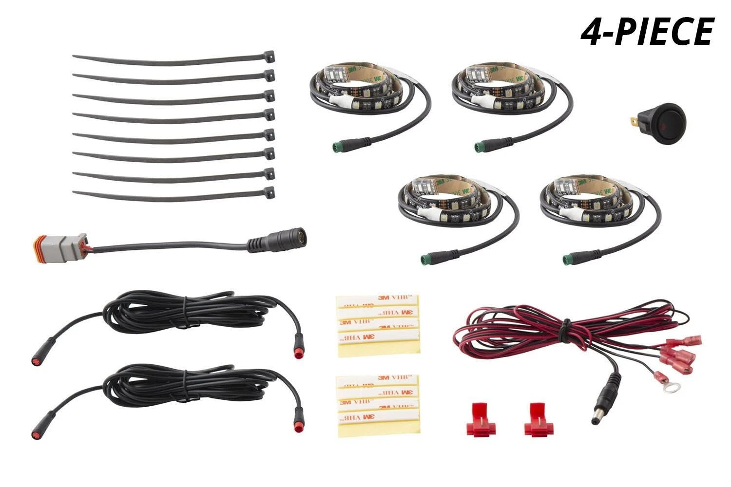 4Pc RGBW Footwell LED Strip Kit for Diode Dynamics (2017–2024)