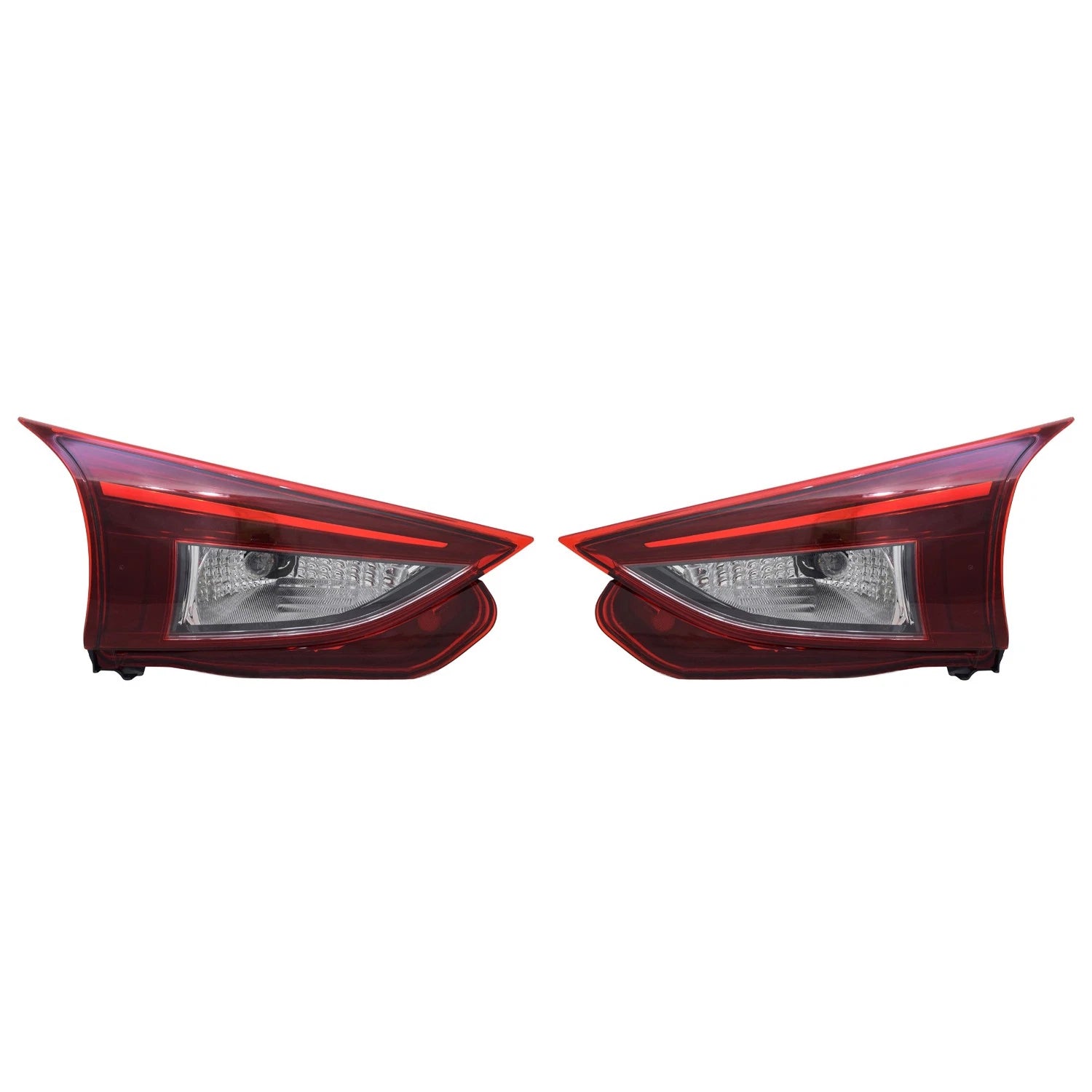 Set of 2 TYC Inner Tail Light Lamp Assemblies for Mazda 3 Hatchback (2014–2016)