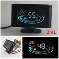 12V/24V Universal Fuel Level Gauge Meter & Digital Voltmeter for Car/Truck