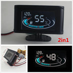 12V/24V Universal Fuel Level Gauge Meter & Digital Voltmeter for Car/Truck