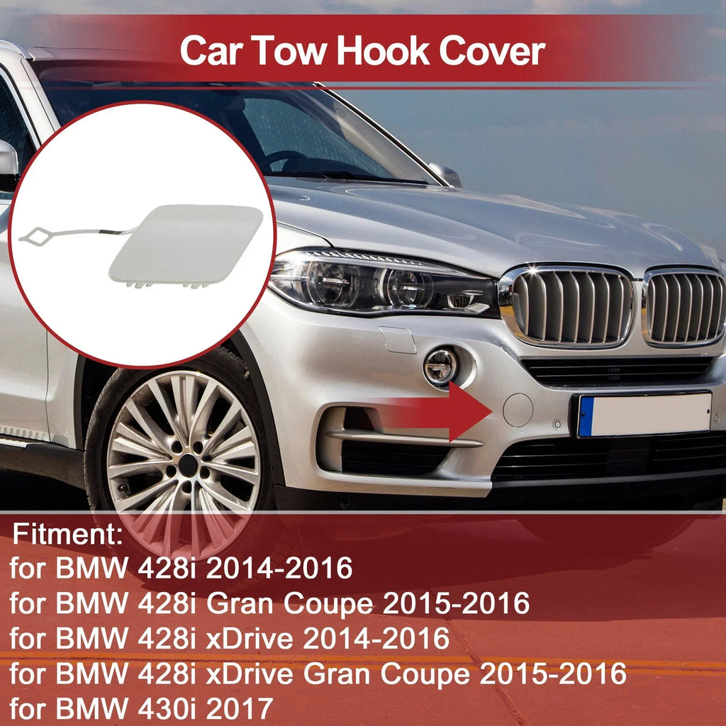 1 Pcs Rear Tow Hook Cover for BMW 428i White (2014 - 2016)