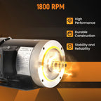1HP Electric Motor 56C Frame 5/8" Shaft 1800RPM TEFC