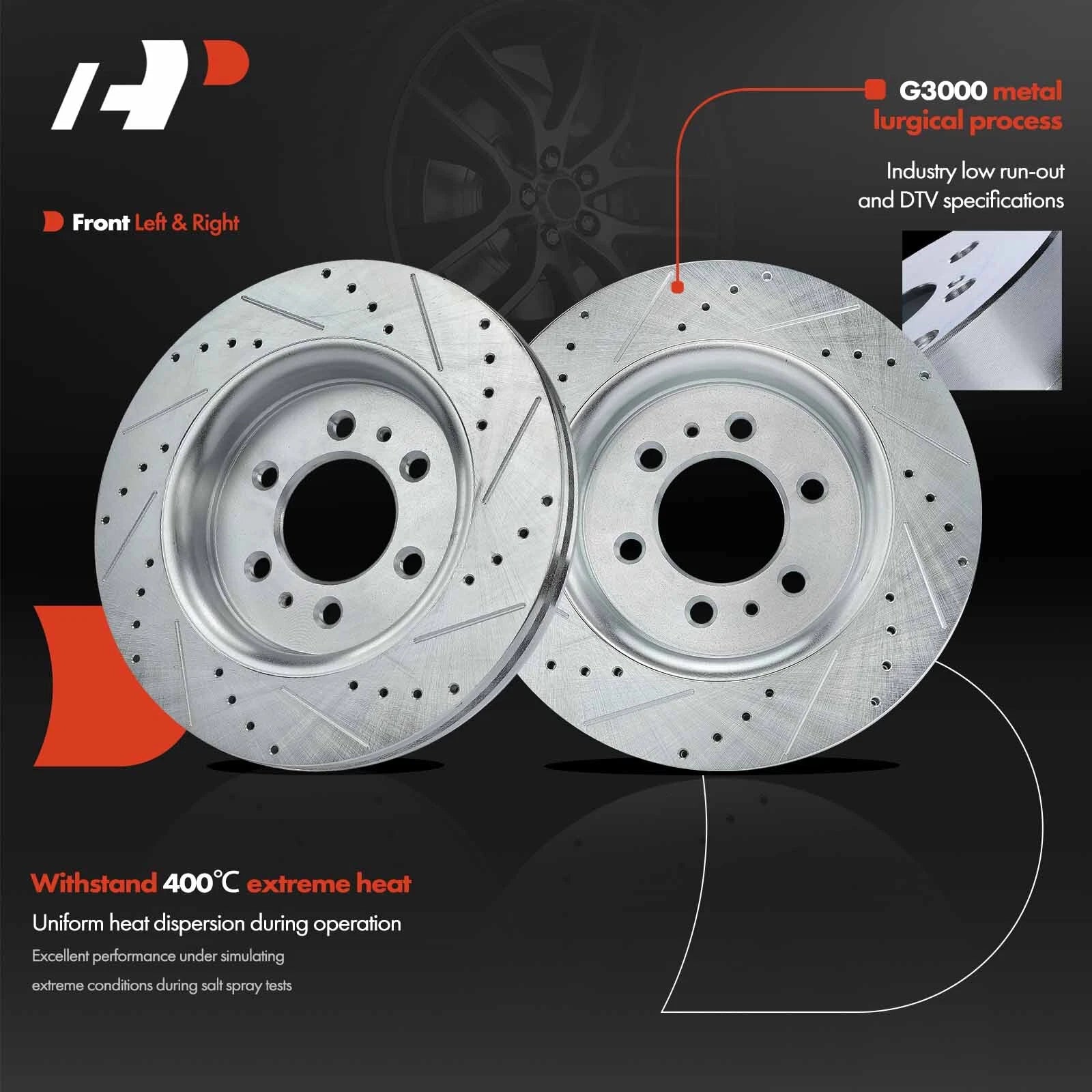 Front Drilled Brake Rotors for Ford F-150 Expedition Lincoln Navigator (1997–2023)