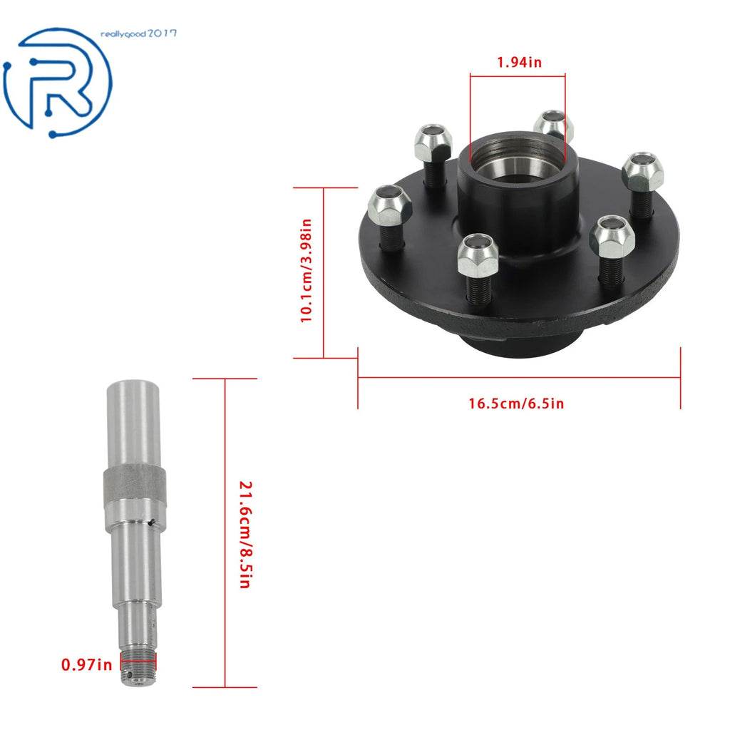 Trailer Hub Kit with Bearing for 2000 lbs Trailer (6 on 5.5")