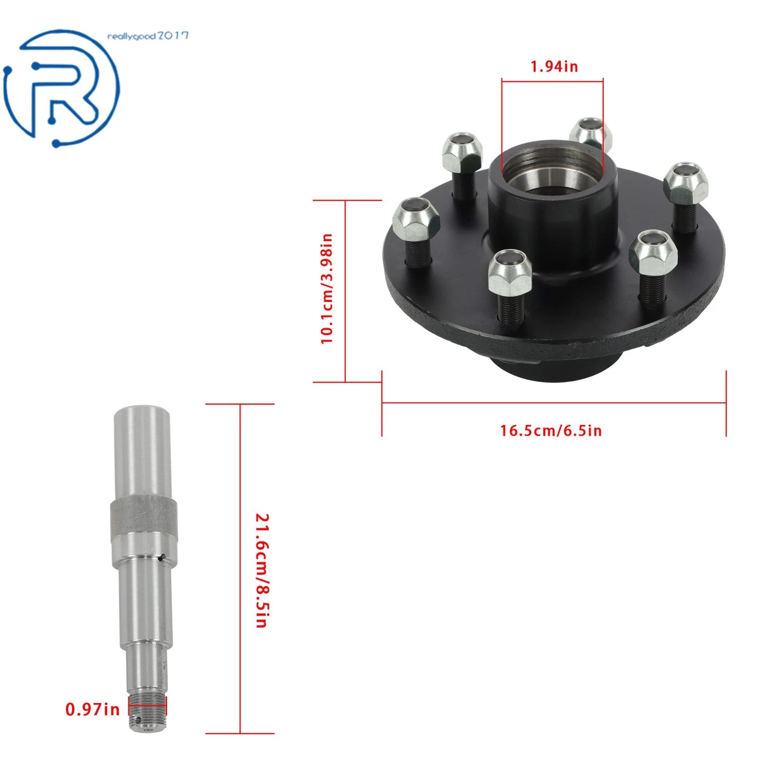 Trailer Hub Kit with Bearing for 2000 lbs Trailer (6 on 5.5")