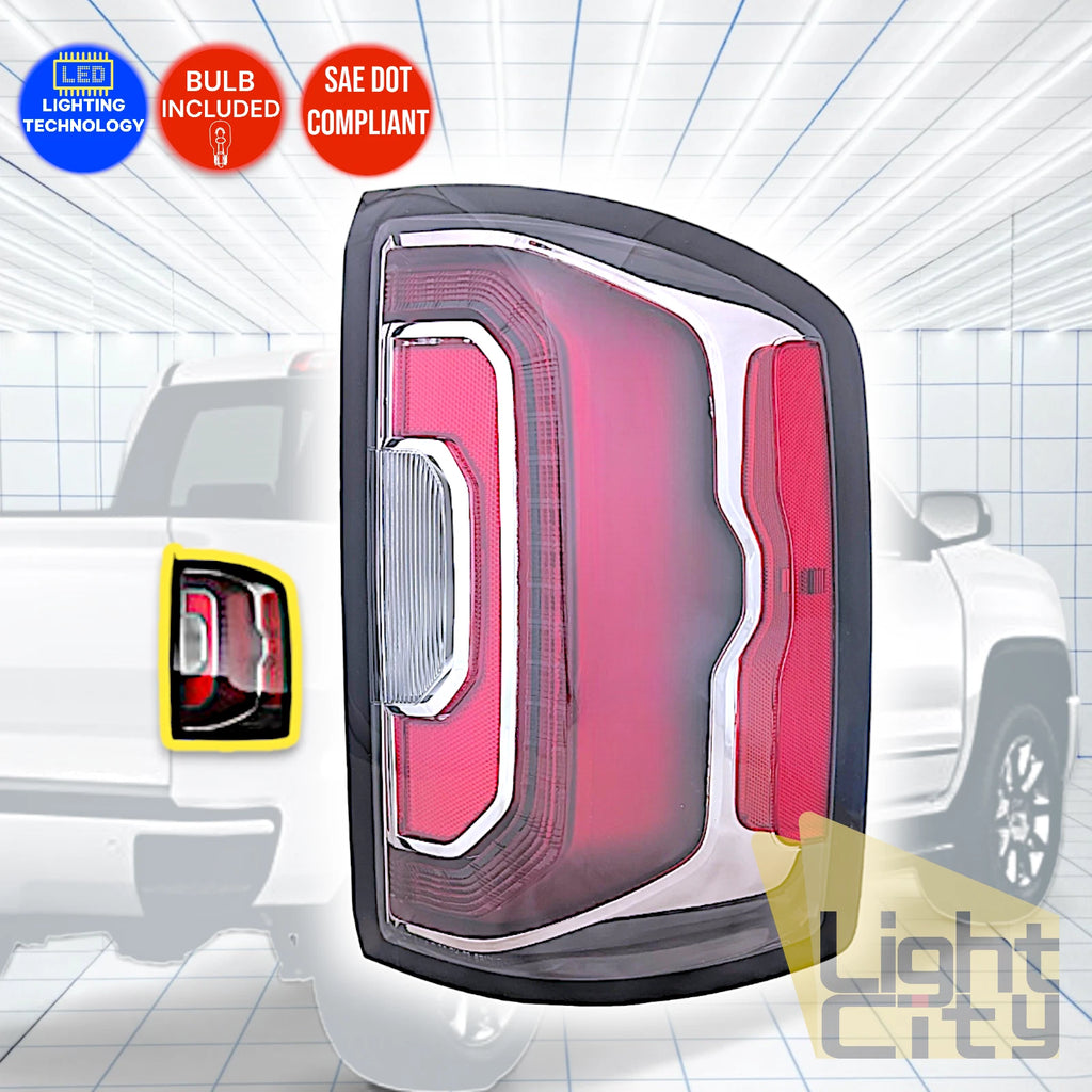 Full LED Taillight for GMC Sierra 1500 (2016–2018) RH Black Housing