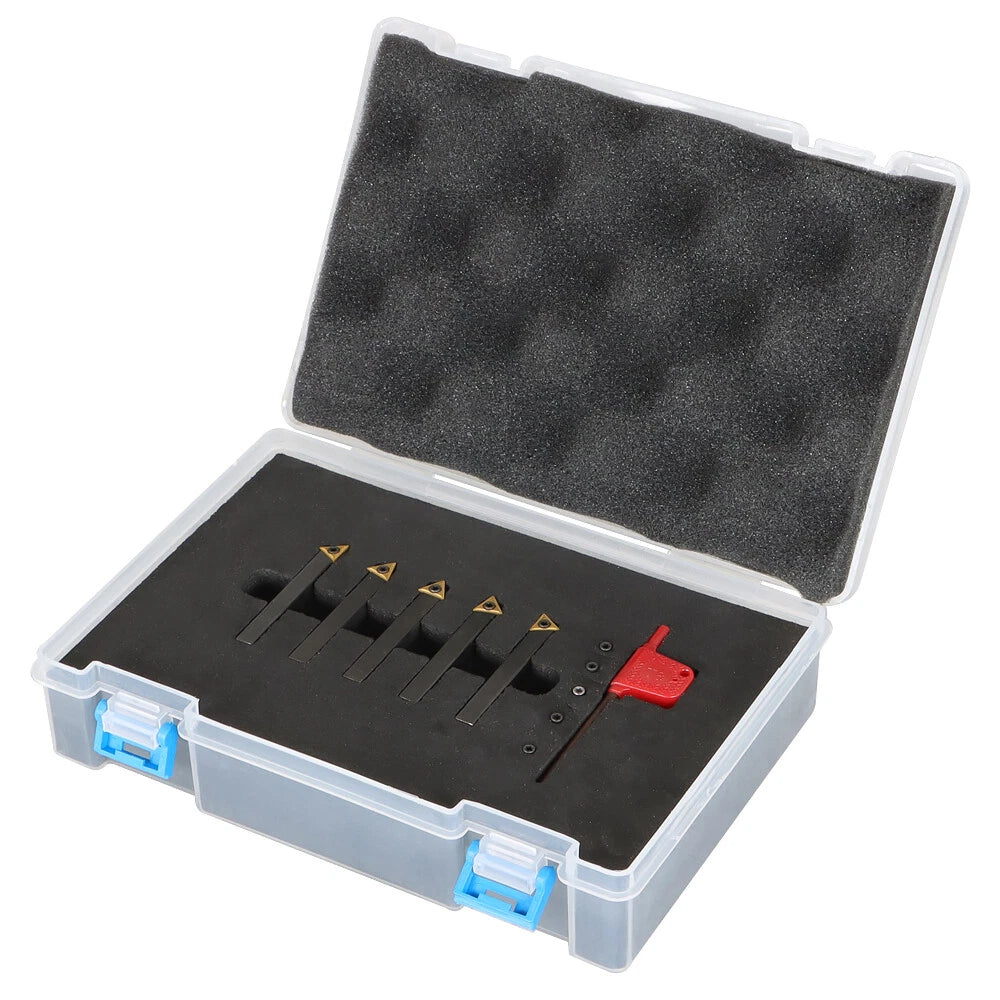 Set of 5 Indexable Turning Tools with Carbide Inserts for CNC Machines